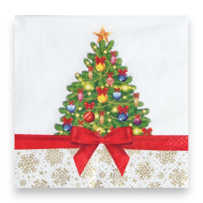 Новогодние салфетки бумажные Pero Prestige «Праздничная ель», 3 слоя, 33х33, 20 шт. Новогодние салфетки бумажные Pero Prestige «Праздничная ель», 3 слоя, 33х33, 20 шт.