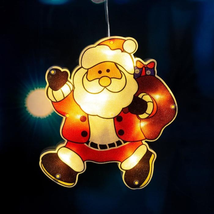 Светодиодная фигура на присоске «Дед Мороз» 19 × 22 см, пластик, батарейки АААх3 (не в комплекте), свечение тёплое белое Светодиодная фигура на присоске «Дед Мороз» 19 × 22 см, пластик, батарейки АААх3 (не в комплекте), свечение тёплое белое