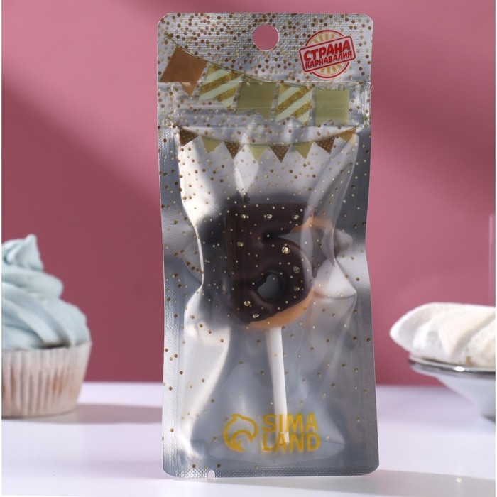 Свеча в торт Свеча в торт "Шоколадная глазурь", цифра "5", 3,8 см