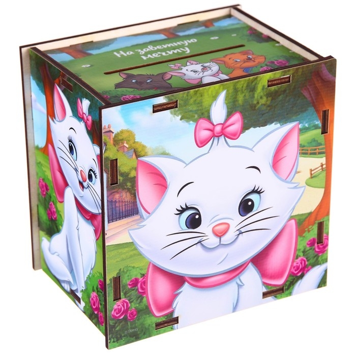 Копилка деревянная с цифрами, 12х12х8.6 см, Коты аристократы Копилка деревянная с цифрами, 12х12х8.6 см, Коты аристократы