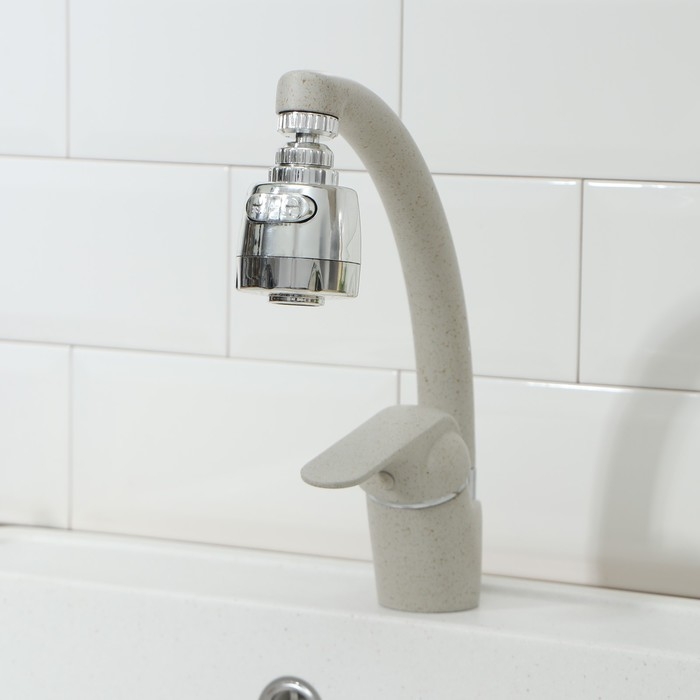 Насадка на кран для экономии воды с изменяемым напором и углом струи Доляна Насадка на кран для экономии воды с изменяемым напором и углом струи Доляна