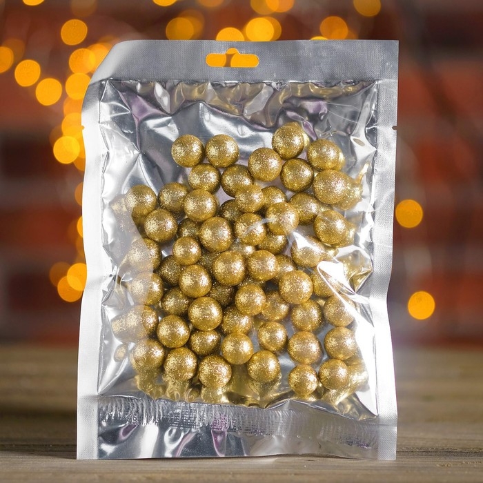 Фигурка для поделок и декора «Шар», набор 55 шт., размер 1 шт: 0,5 — 1 см, цвет золото Фигурка для поделок и декора «Шар», набор 55 шт., размер 1 шт: 0,5 — 1 см, цвет золото