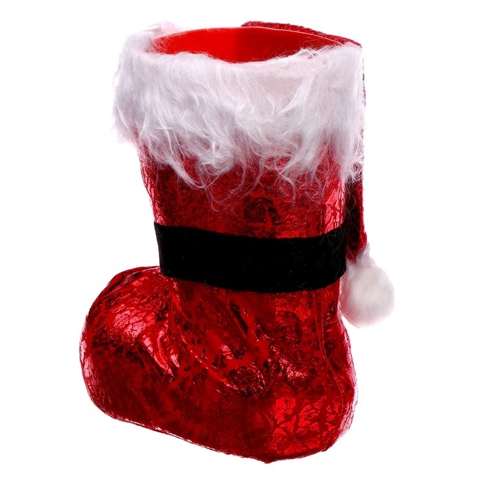 Новый год! Конфетница «Сапожок», с колпачком, цвет красный Новый год! Конфетница «Сапожок», с колпачком, цвет красный