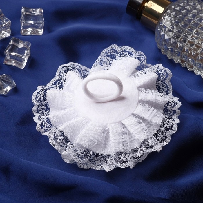 Резинка для волос бант Резинка для волос бант "Школьница" кружева, d-11 см, белый