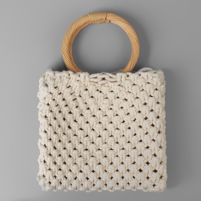 Ручки для сумки деревянные, плетёные, d = 10,2 / 12,5 см, 2 шт, цвет бежевый Ручки для сумки деревянные, плетёные, d = 10,2 / 12,5 см, 2 шт, цвет бежевый