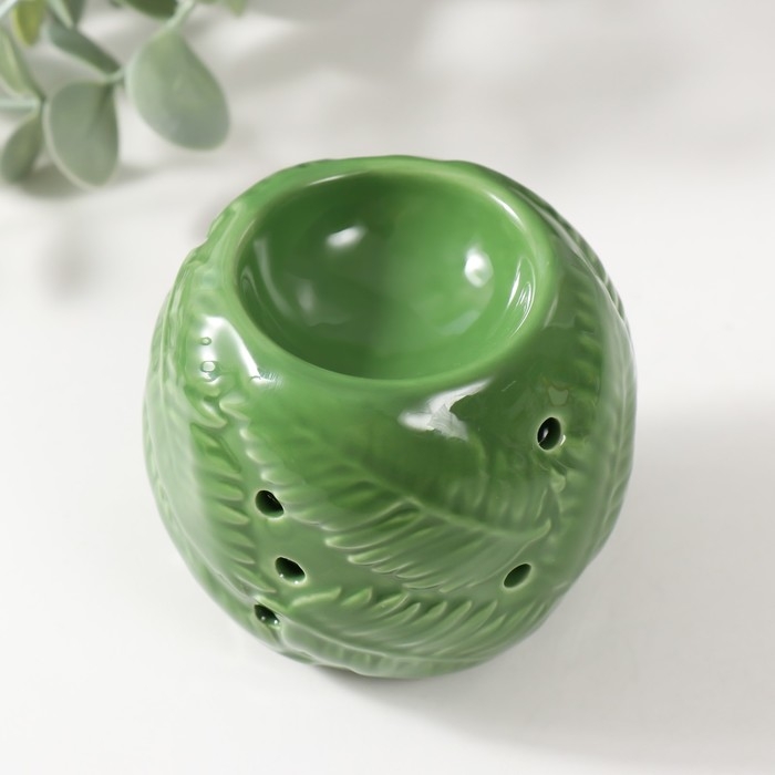 Аромалампа керамика Аромалампа керамика "Листья" зелёная 7,5х7,5х7,2 см