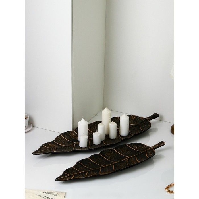 Набор органайзеров «Лист №5», полистоун, 2 шт, цвет медь Набор органайзеров «Лист №5», полистоун, 2 шт, цвет медь