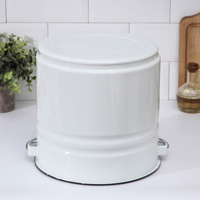 Ведро эмалированное,12 л, с крышкой, цвет белый Ведро эмалированное,12 л, с крышкой, цвет белый