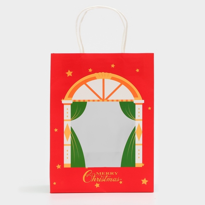 Пакет подарочный новогодний с окном Пакет подарочный новогодний с окном "Театр" 19 х 26 х 13 см.