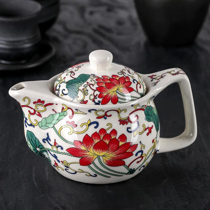 Чайник керамический заварочный с металлическим ситом «Лотос», 350 мл Чайник керамический заварочный с металлическим ситом «Лотос», 350 мл