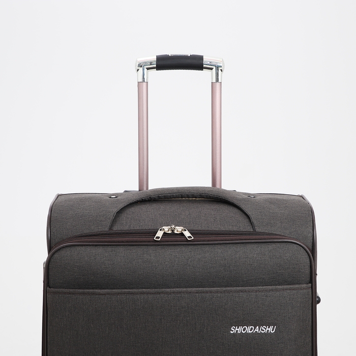 Чемодан большой 95 л (L), отдел на молнии, с расширением, кодовый замок, 3 колеса, 2 наружных кармана, цвет коричневый Чемодан большой 95 л (L), отдел на молнии, с расширением, кодовый замок, 3 колеса, 2 наружных кармана, цвет коричневый