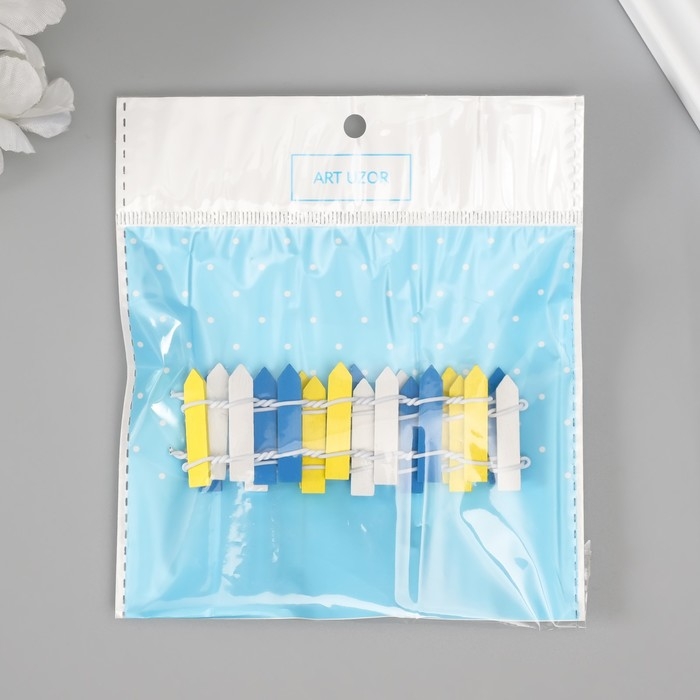 Декор для творчества дерево Декор для творчества дерево "Цветной заборчик" 3х24 см МИКС