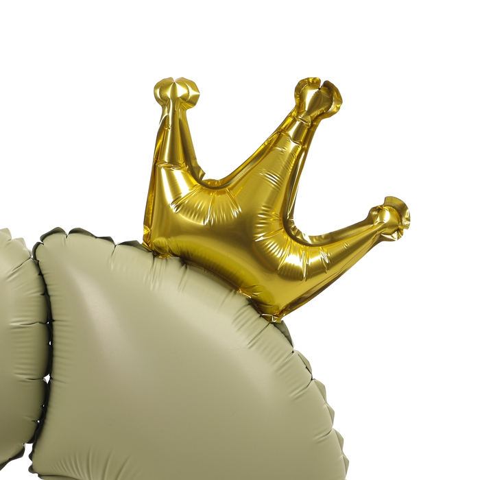 Шар фольгированный 42" &laquo;Цифра 0 с короной&raquo; на подставке, цвет взбитые сливки