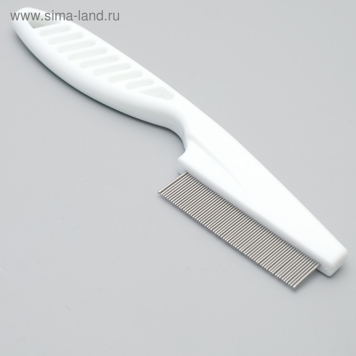 Расческа для шерсти мини, 14 см, 63 зубца (частая), белая Расческа для шерсти мини, 14 см, 63 зубца (частая), белая
