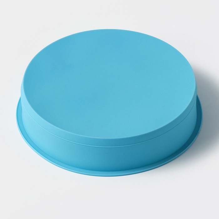 Форма для выпечки Доляна «Круг», силикон, 24×5 см, диаметр дна 21,5 см, цвет голубой Форма для выпечки Доляна «Круг», силикон, 24×5 см, диаметр дна 21,5 см, цвет голубой