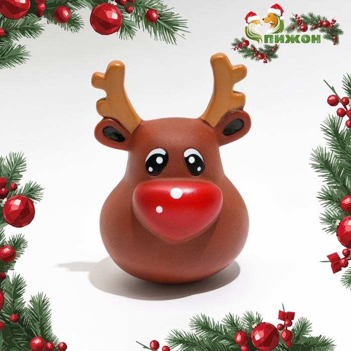 Игрушка пищащая для собак Игрушка пищащая для собак "Олень", виниловая, 10,5 х 7 см