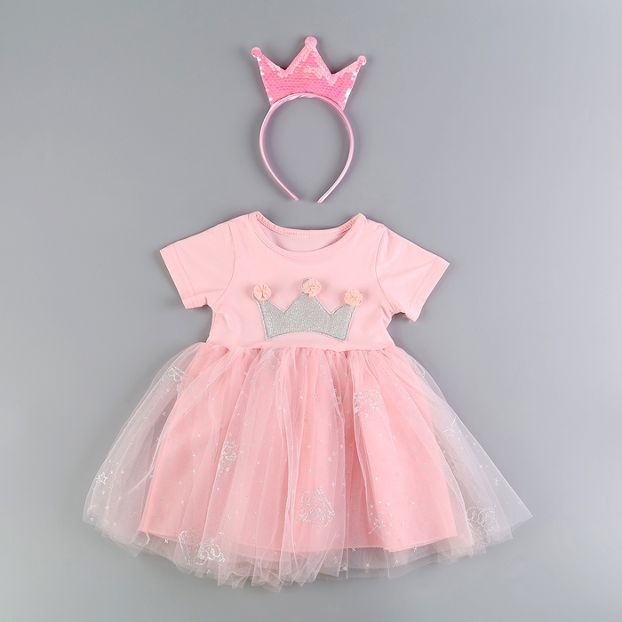 Карнавальный набор «Стильная принцесса»: ободок, платье розовое с короной, рост 110 см Карнавальный набор «Стильная принцесса»: ободок, платье розовое с короной, рост 110 см