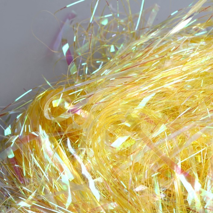 Набор для творчества и декора «Перья белые + наполнитель», цвет желтый