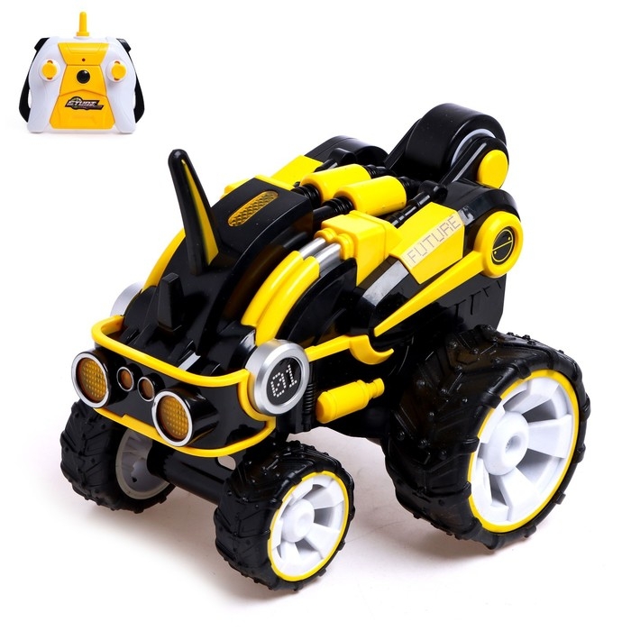 Машина-перевёртыш радиоуправляемая FUTURE, работает от аккумулятора, цвет жёлтый Машина-перевёртыш радиоуправляемая FUTURE, работает от аккумулятора, цвет жёлтый
