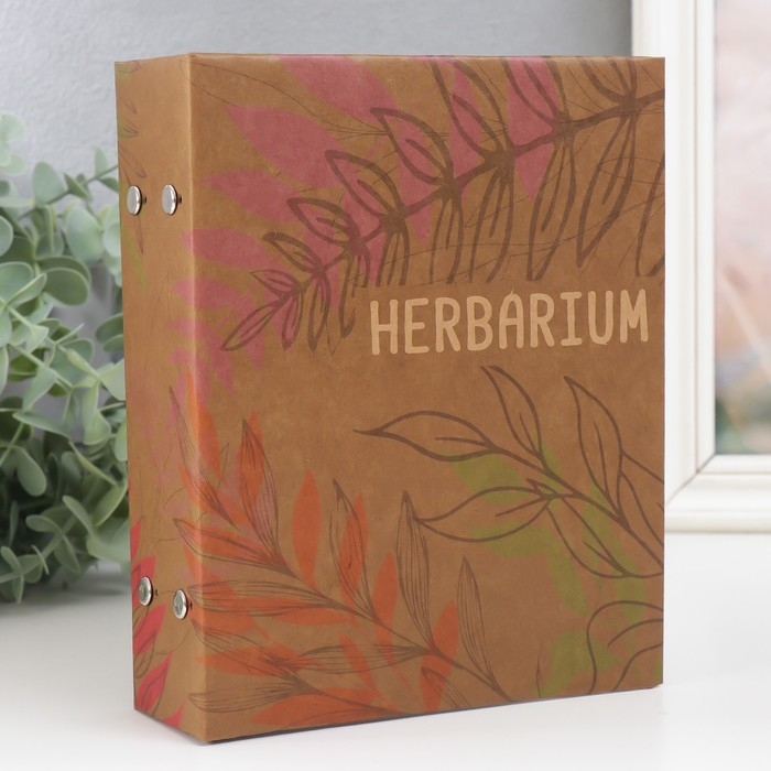 Фотоальбом на 100 фото 13х18 см  Фотоальбом на 100 фото 13х18 см "Гербарий" крафт 19,5х15,5х4 см