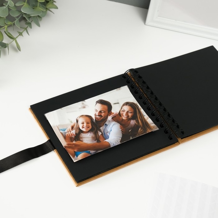 Фотоальбом BRAUBERG Black&Kraft, размер 16х18 см, 20 черных листов