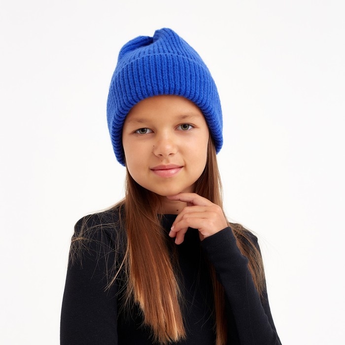 Шапка детская MINAKU, р-р 52-54 цв. синий Шапка детская MINAKU, р-р 52-54 цв. синий