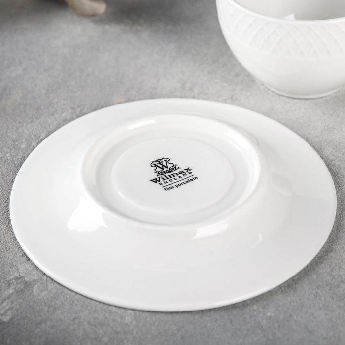 Кофейная пара фарфоровая Wilmax «Юлия Высоцкая», 2 предмета: чашка 150 мл, блюдце d=13 см, цвет белый Кофейная пара фарфоровая Wilmax «Юлия Высоцкая», 2 предмета: чашка 150 мл, блюдце d=13 см, цвет белый