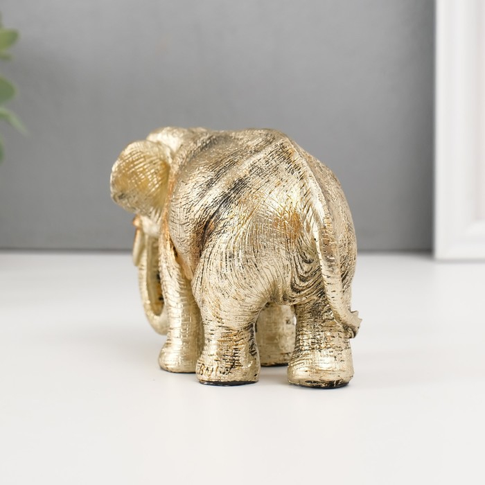 Сувенир полистоун Сувенир полистоун "Золотой слон" 8,7х13х7 см