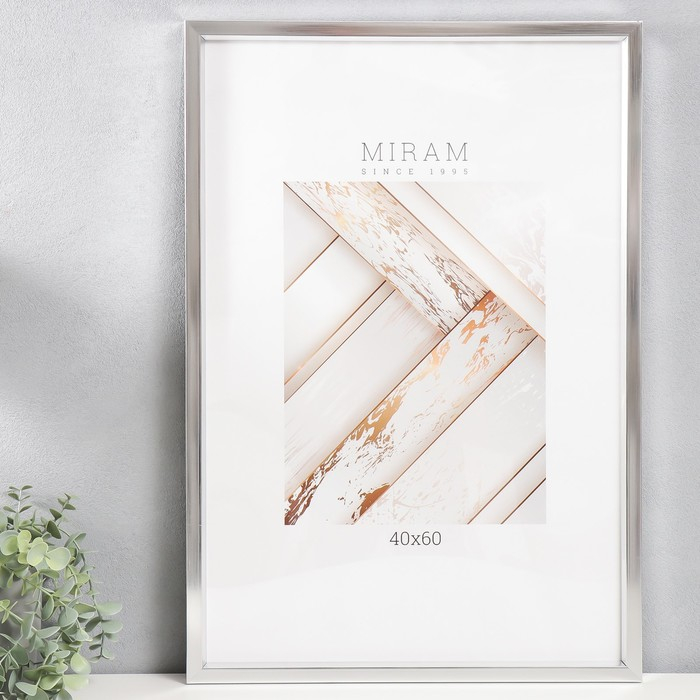 Фоторамка пластик Фоторамка пластик "МИРАМ" 40х60 см 021 серебро (пластиковый экран)