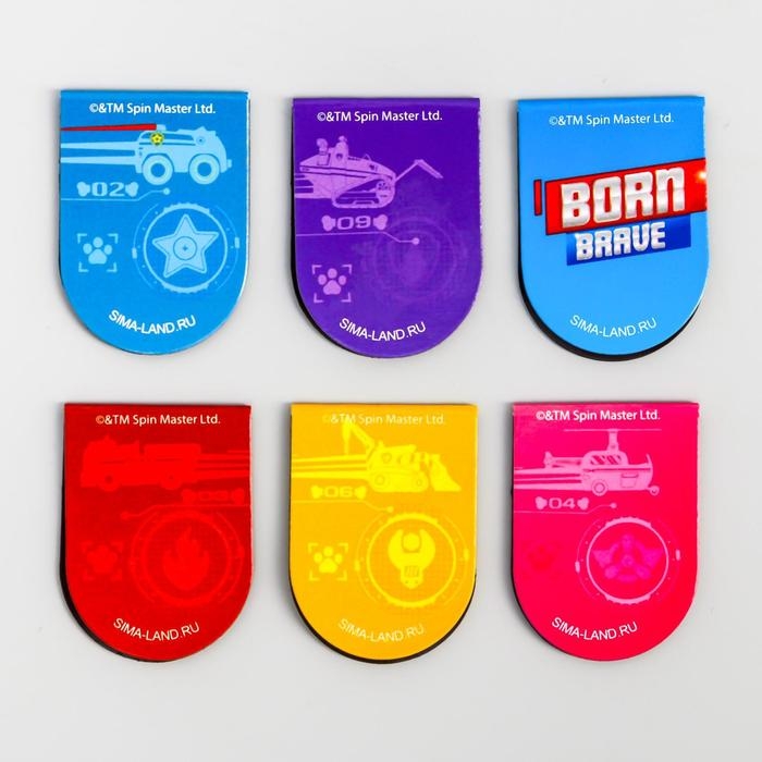 Магнитные закладки Магнитные закладки "Щенячий патруль", Paw Patrol, 6 шт.