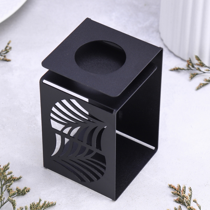 Подсвечник большой Подсвечник большой "Пальмовый лист" 7х7х11,5 см, чёрный