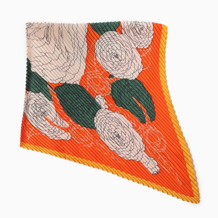 Плиссированный женский платок MINAKU, 70*70, цв.оранжевый Плиссированный женский платок MINAKU, 70*70, цв.оранжевый