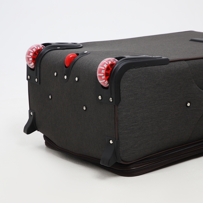 Чемодан большой 95 л (L), отдел на молнии, с расширением, кодовый замок, 3 колеса, 2 наружных кармана, цвет коричневый Чемодан большой 95 л (L), отдел на молнии, с расширением, кодовый замок, 3 колеса, 2 наружных кармана, цвет коричневый