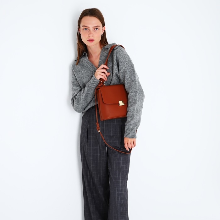 Сумка-мессенджер на молнии, цвет рыжий Сумка-мессенджер на молнии, цвет рыжий