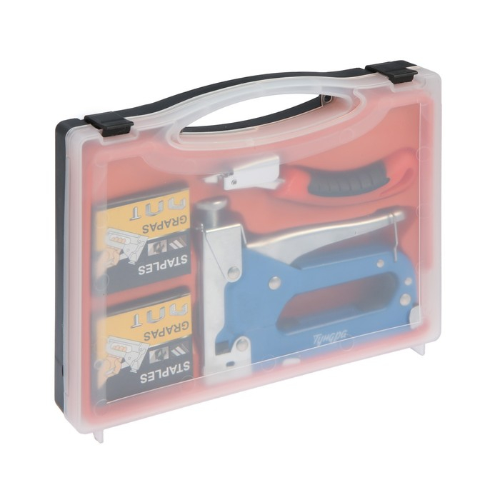 Степлер мебельный в кейсе ТУНДРА, типы скоб 140/28/300, 4 - 14 мм + скобоудалитель, скобы Степлер мебельный в кейсе ТУНДРА, типы скоб 140/28/300, 4 - 14 мм + скобоудалитель, скобы