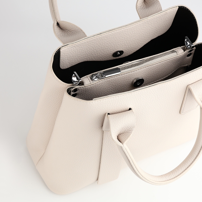 Сумка женская на молнии, TEXTURA, средний размер, цвет белый Сумка женская на молнии, TEXTURA, средний размер, цвет белый