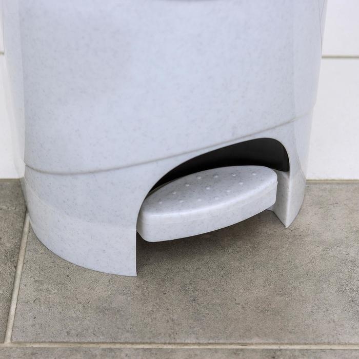 Контейнер для мусора с педалью, 7 л, цвет мраморный Контейнер для мусора с педалью, 7 л, цвет мраморный