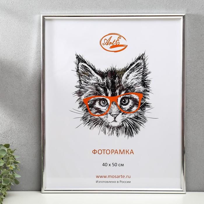 Фоторамка пластик 40х50 см, серебро (пластиковый экран) Фоторамка пластик 40х50 см, серебро (пластиковый экран)