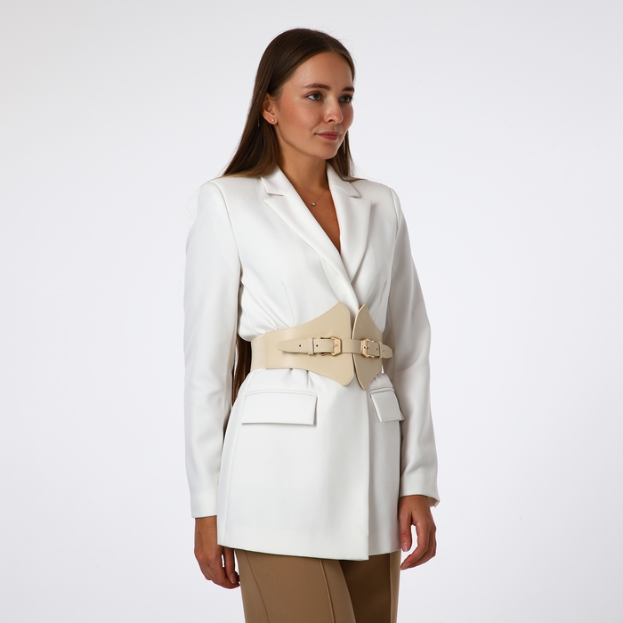 Ремень женский, ширина 15 см, пряжка золото, цвет бежевый Ремень женский, ширина 15 см, пряжка золото, цвет бежевый