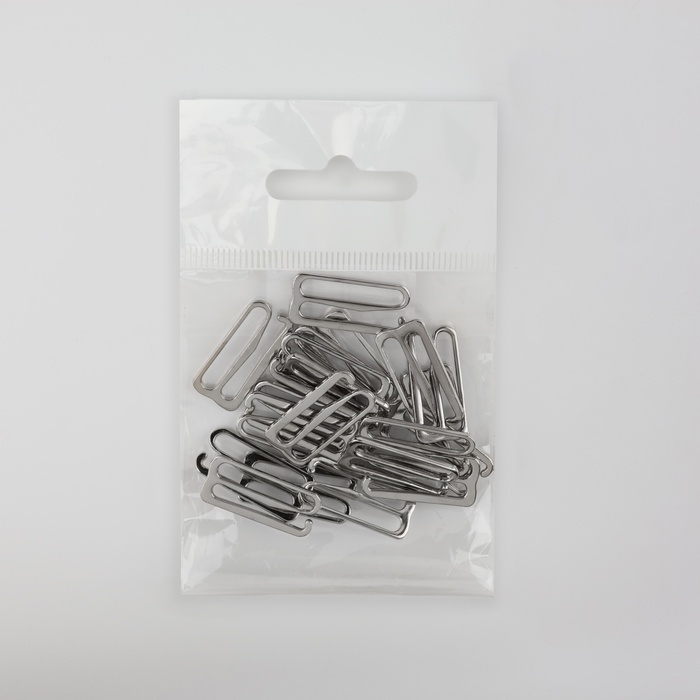 Крючок для бретелей, металлический, 20 мм, 20 шт, цвет серебряный Крючок для бретелей, металлический, 20 мм, 20 шт, цвет серебряный