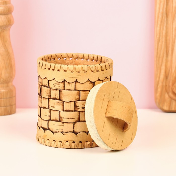 Туес «Велюр», плетеный, 8×8×12 см, береста Туес «Велюр», плетеный, 8×8×12 см, береста