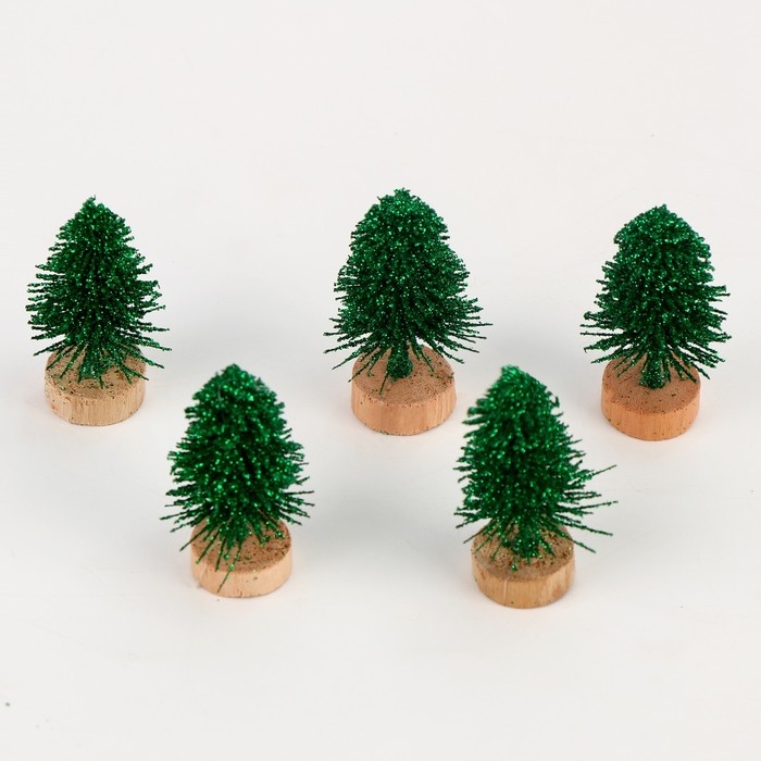 Новый год! Миниатюра кукольная «Ёлочка», набор 5 шт., размер 1 шт. — 4,5 × 2 × 2 см