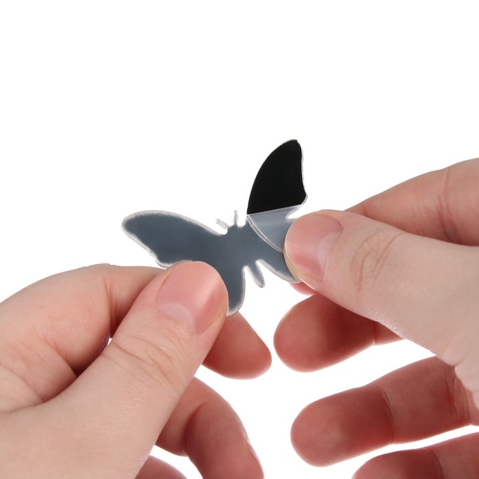 Часы настенные интерьерные, 3d  Часы настенные интерьерные, 3d "Бабочки", бесшумные, большие, наклейка, d-40 см