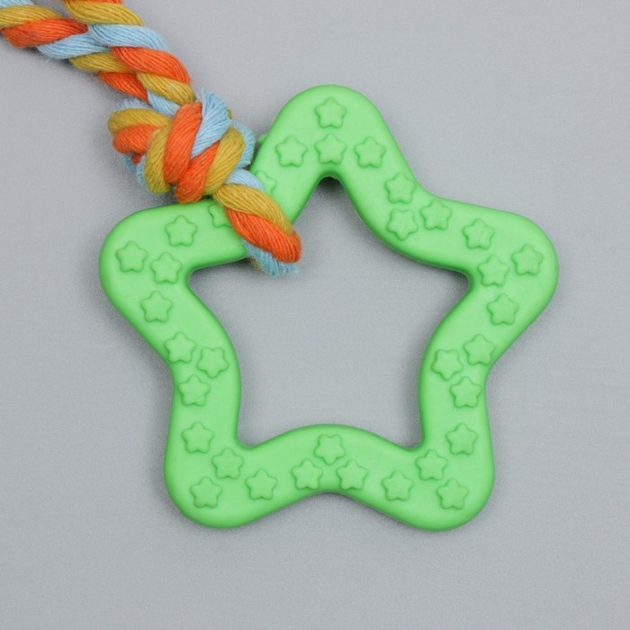 Игрушка жевательная с канатом Игрушка жевательная с канатом "Звезда с хвостом", зелёная