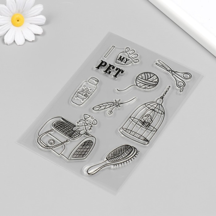 Штамп для творчества силикон Штамп для творчества силикон "Птица в клетке" 16х11 см