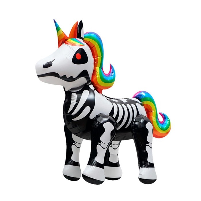 Шар фольгированный 25" &laquo;Единорог в костюме скелета&raquo;