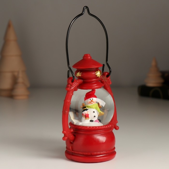 Сувенир полистоун водяной шар Сувенир полистоун водяной шар "Дед Мороз/Снеговик в фонарике" МИКС 7х5х10 см