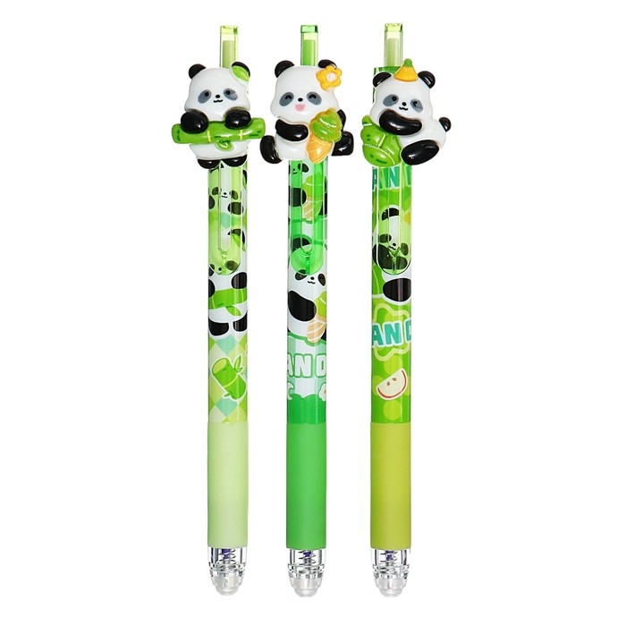 Ручка гелевая автомат Ручка гелевая автомат "Панда", стираемые чернила, чернила синие, МИКС