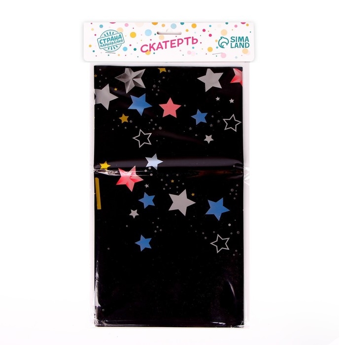 Скатерть &laquo;С Днём Рождения&raquo; 137&times;183 см, цвет чёрный