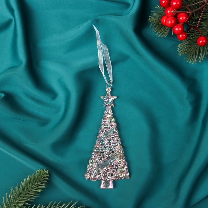 Украшение ёлочное Украшение ёлочное "Елочка воздушная" 13х5,5 см, сиреневый перелив